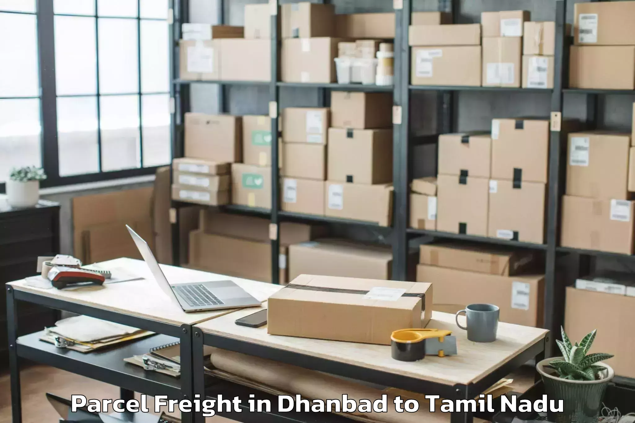 Top Dhanbad to Peelamedu Airport Cjb Parcel Freight Available